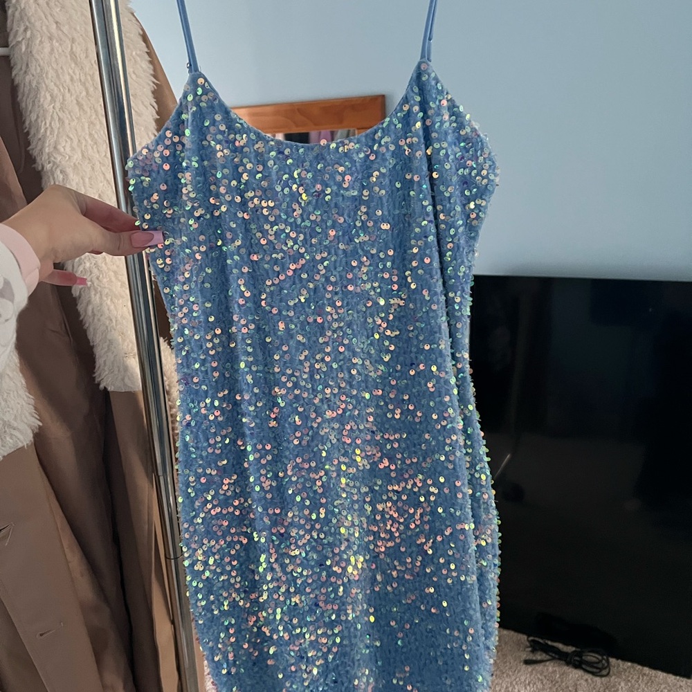 Blue Sequin Dress